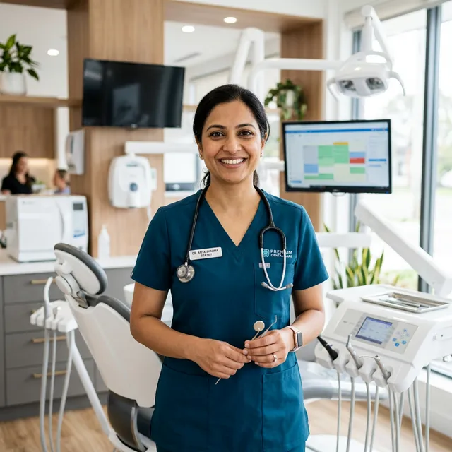 Professional female dentist